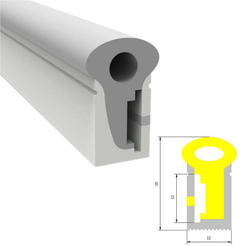 Flex Silicone LED Light Channel Dome Top 270° Side Emitting 12*25mm